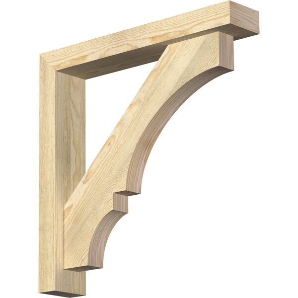 Ekena Millwork Balboa Block Rough Sawn Bracket w/ Offset Brace, Douglas Fir, 4"W x 22"D x 22"H BKT0402X22X22BOA05RDF - main